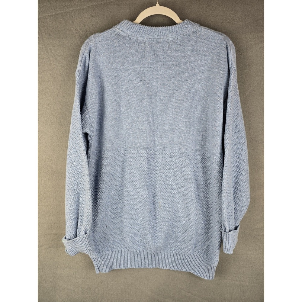 Sue Hillis Designs Sweater Womens Small Blue Cotton Knit Pullover Vintage USA
